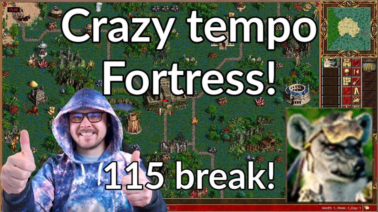 Crazy tempo Fortress Game 115 Break! || Heroes 3 Fortress Gameplay | Jebus Cross | Alex_The_Magician