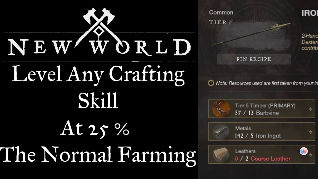 New World Fastest Way to Level Crafting Skills up to 75 % Faster!