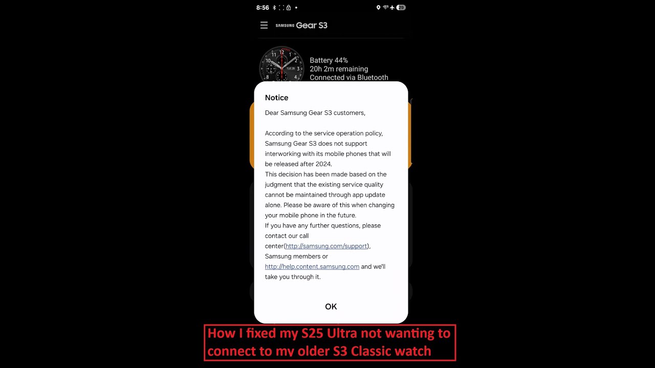How to connect Galaxy S25 Ultra to Galaxy S3 Classic watch