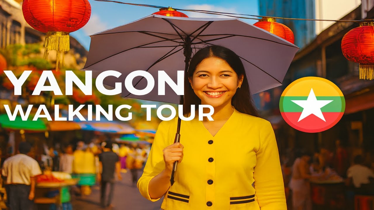 Yangon Walking Tour: From Chinatown to Downtown | Street Food & Daily Life 🇲🇲