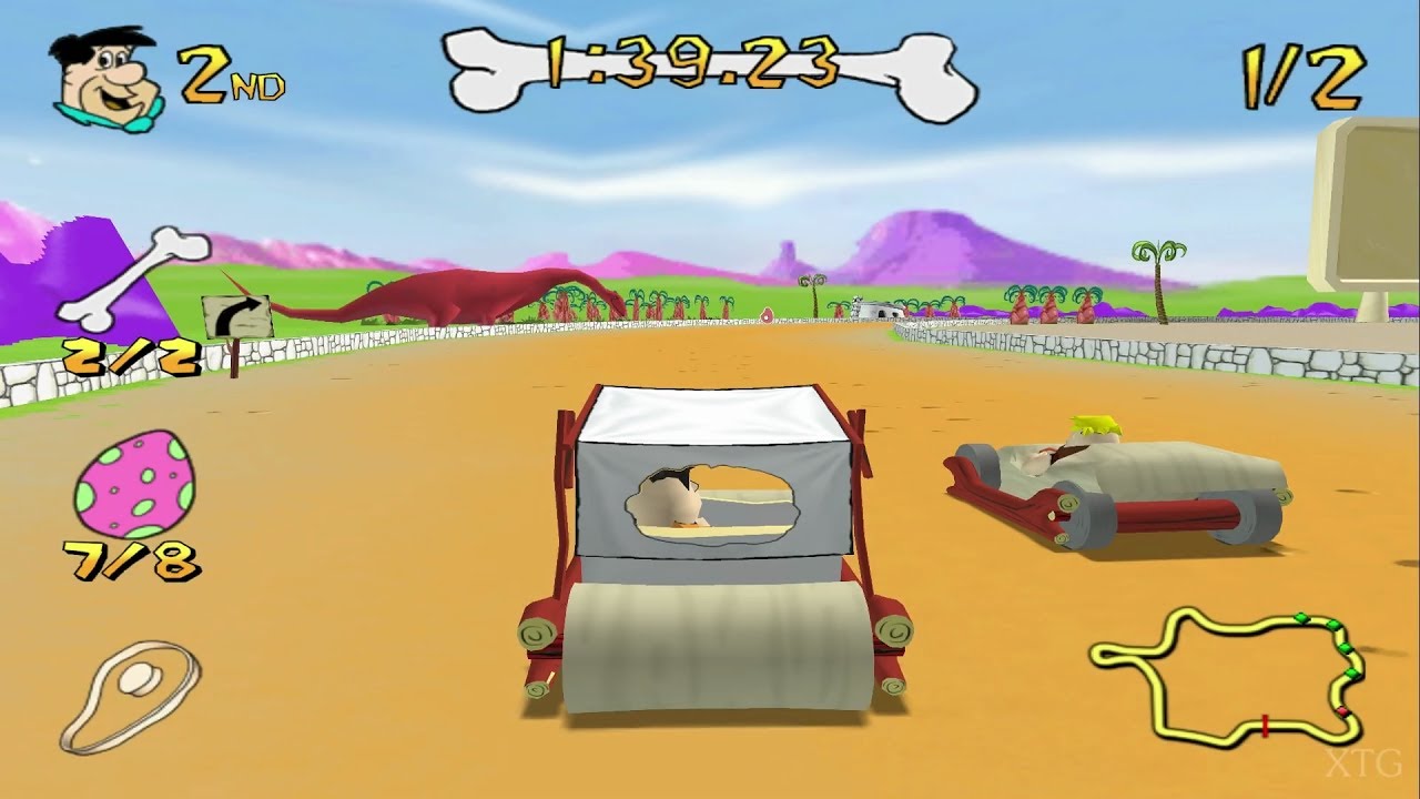 The Flintstones: Bedrock Racing PS2 Gameplay HD (PCSX2)