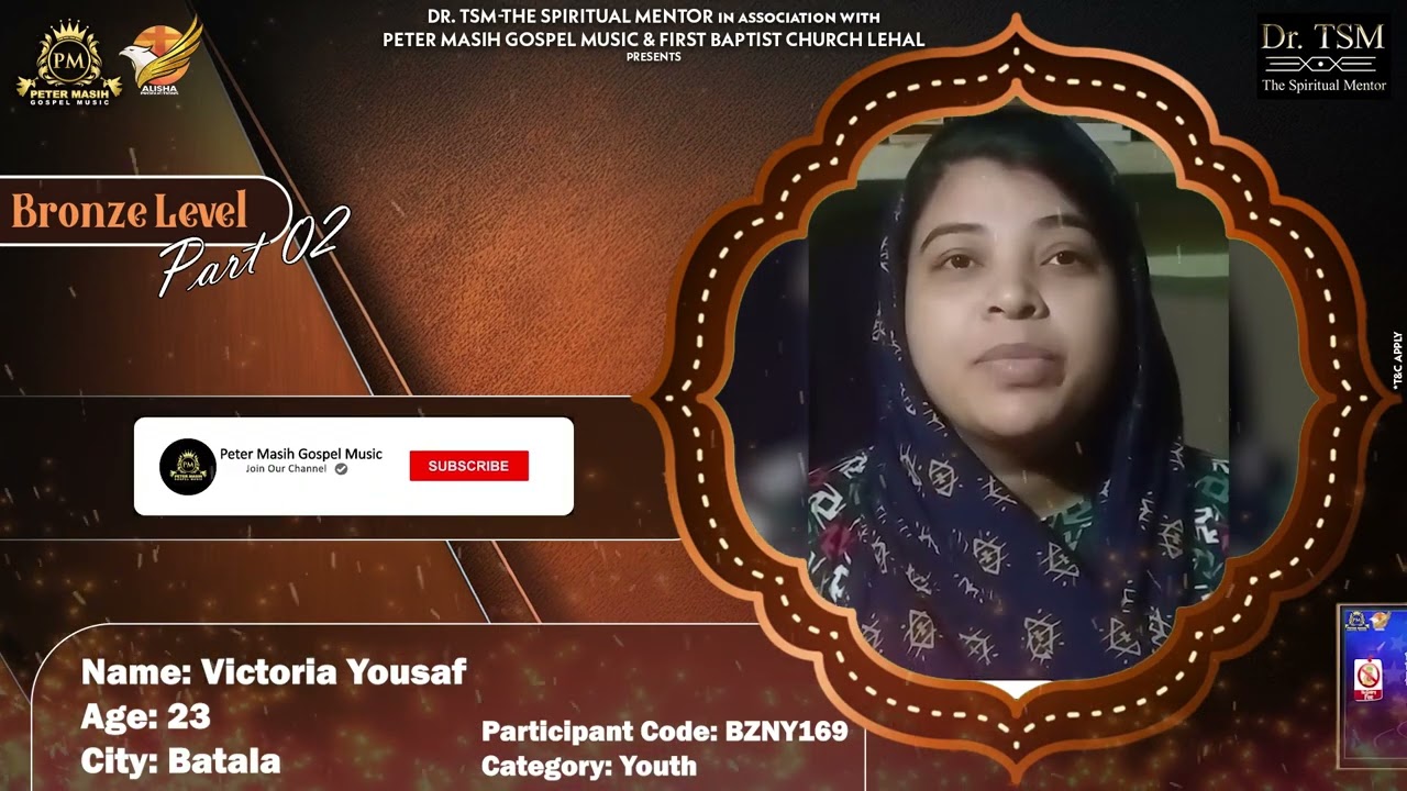 Victoria Yousaf ll BZNY169 ll Sing Unto the Lord ll Bronze Level