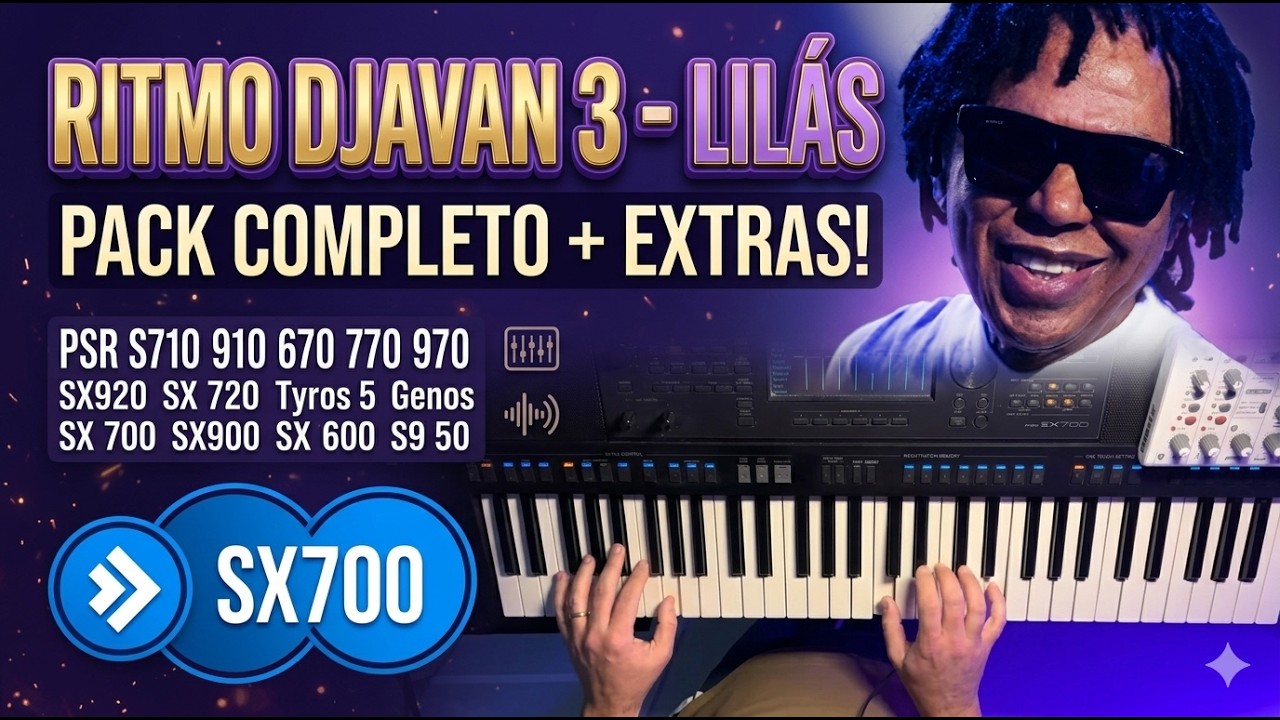 Ritmo Djavan 3 - Lilás | PSR S710 910 670 770 970 SX920 SX720 Tyros 5 Genos SX700 SX900 SX600 S950