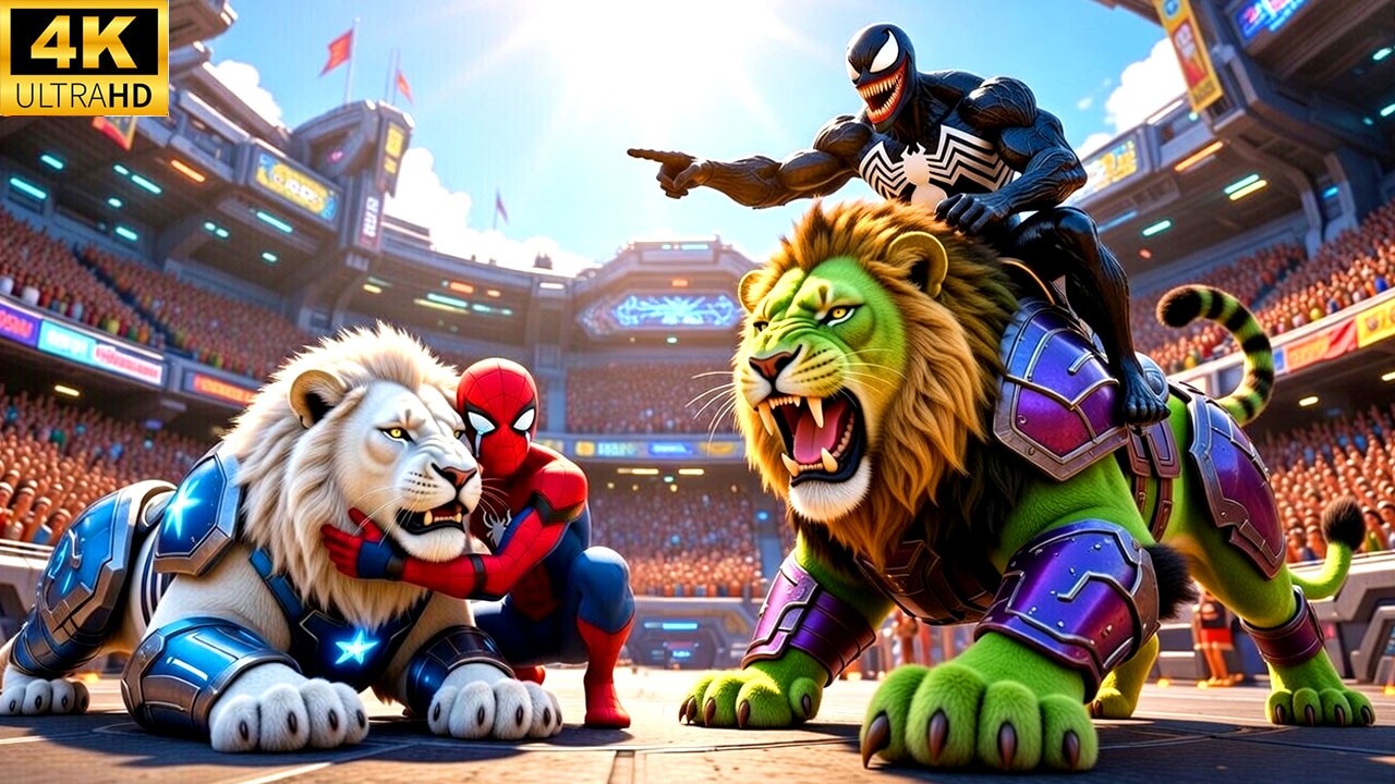 SPIDERMAN Wins the Legendary Magic Lion Racing Championship! Ultimate Epic Superhero Race