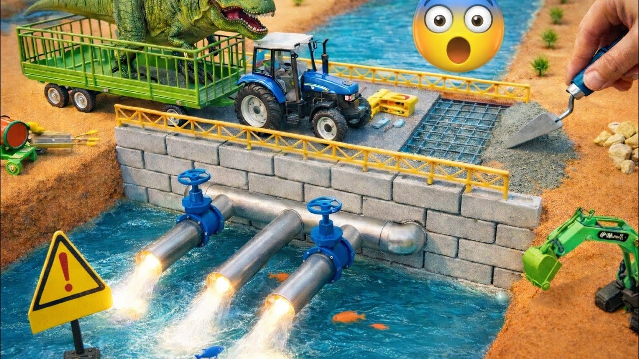 “Shocking Mini Bridge Build 😳🔥 | Tractor, Dinosaur & Water !”@RcFarmingsimulator 