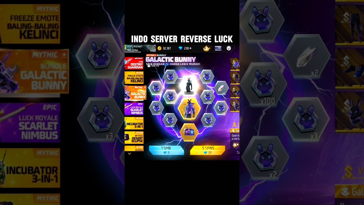 Galactic Bunny Ring Spin 🔥 Free Fire New Bunny Bundle Spin