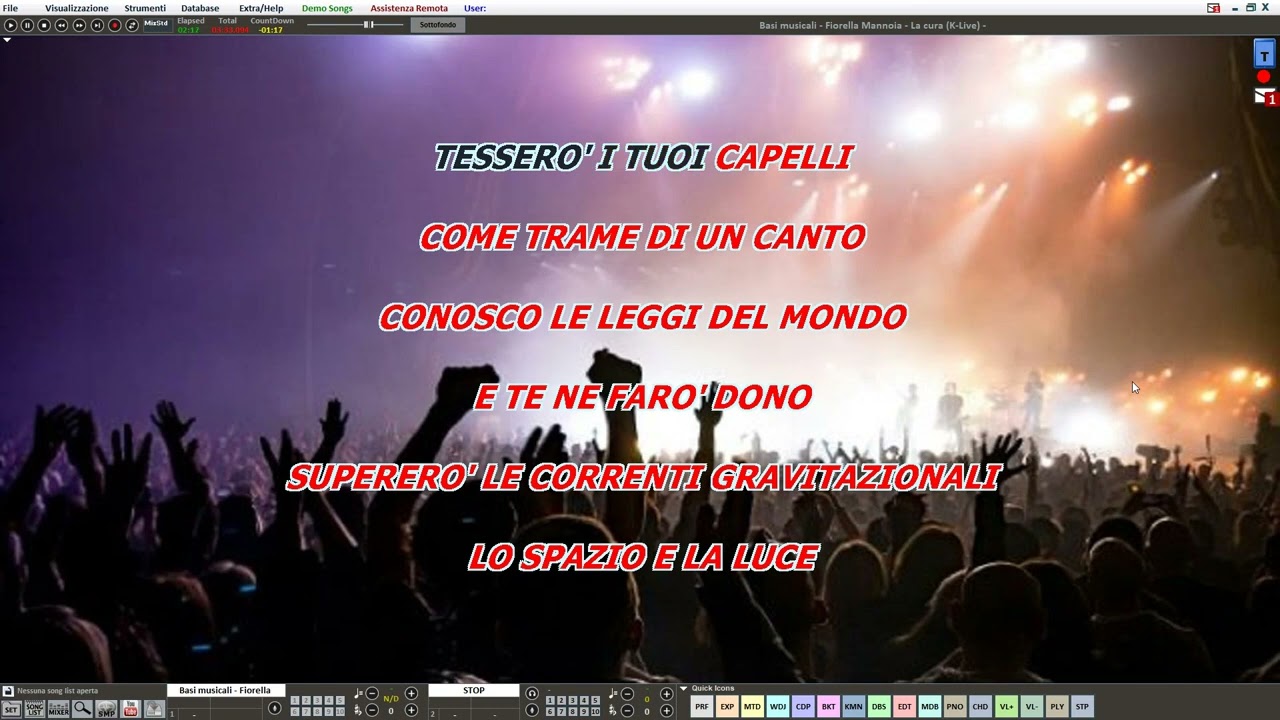 Basi musicali   Fiorella Mannoia   La cura  karaoke