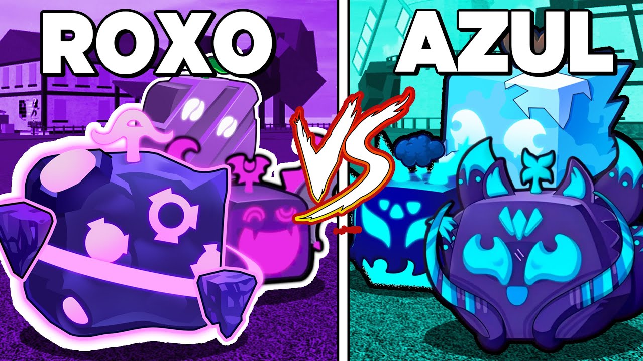 FRUTAS ROXAS VS FRUTAS AZUIS NO BLOX FRUITS!