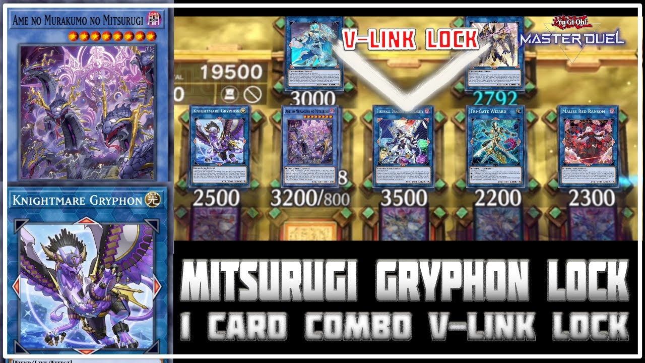 BROKEN MITSURUGI GRYPHON LOCK 1 Card Combo V LINK LOCK + 7 Disruptions | META Yu-Gi-Oh! Master Duel