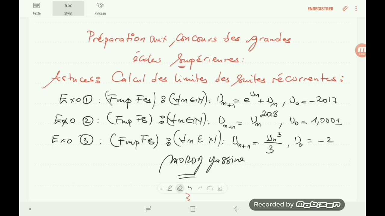 Calcul des limites des suites récurrentes (préparation des concours)
