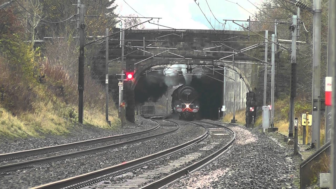 6201 Princess Elizabeth leaving Carnforth  (The Cumbrian Mountaineer tour) 17th November 2012