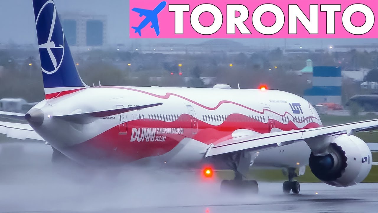 1 HOUR Wet Runway & Crosswind at TORONTO