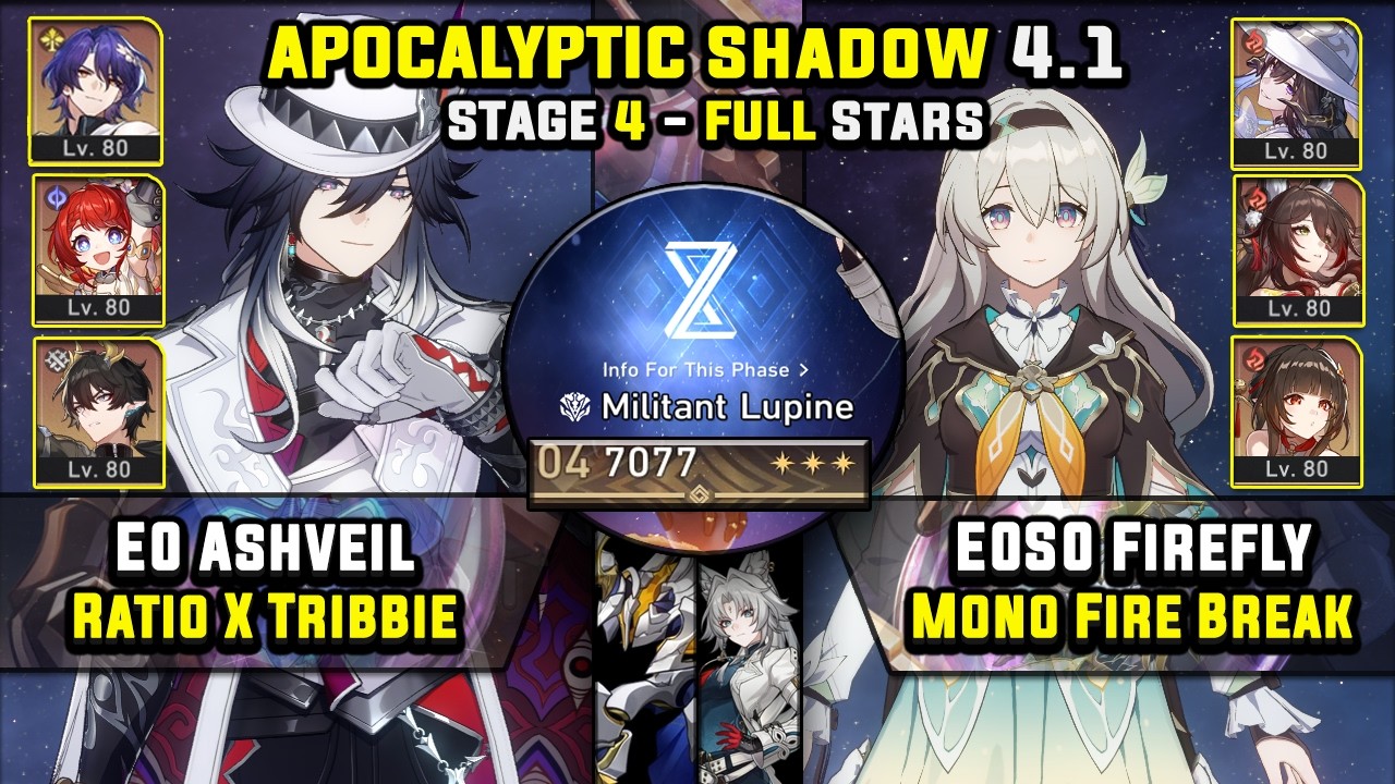 E0 Ashveil Carry W/ Ratio & E0 Firefly Carry (3 Stars) Apocalyptic Shadow 4 Honkai Star Rail 4.1
