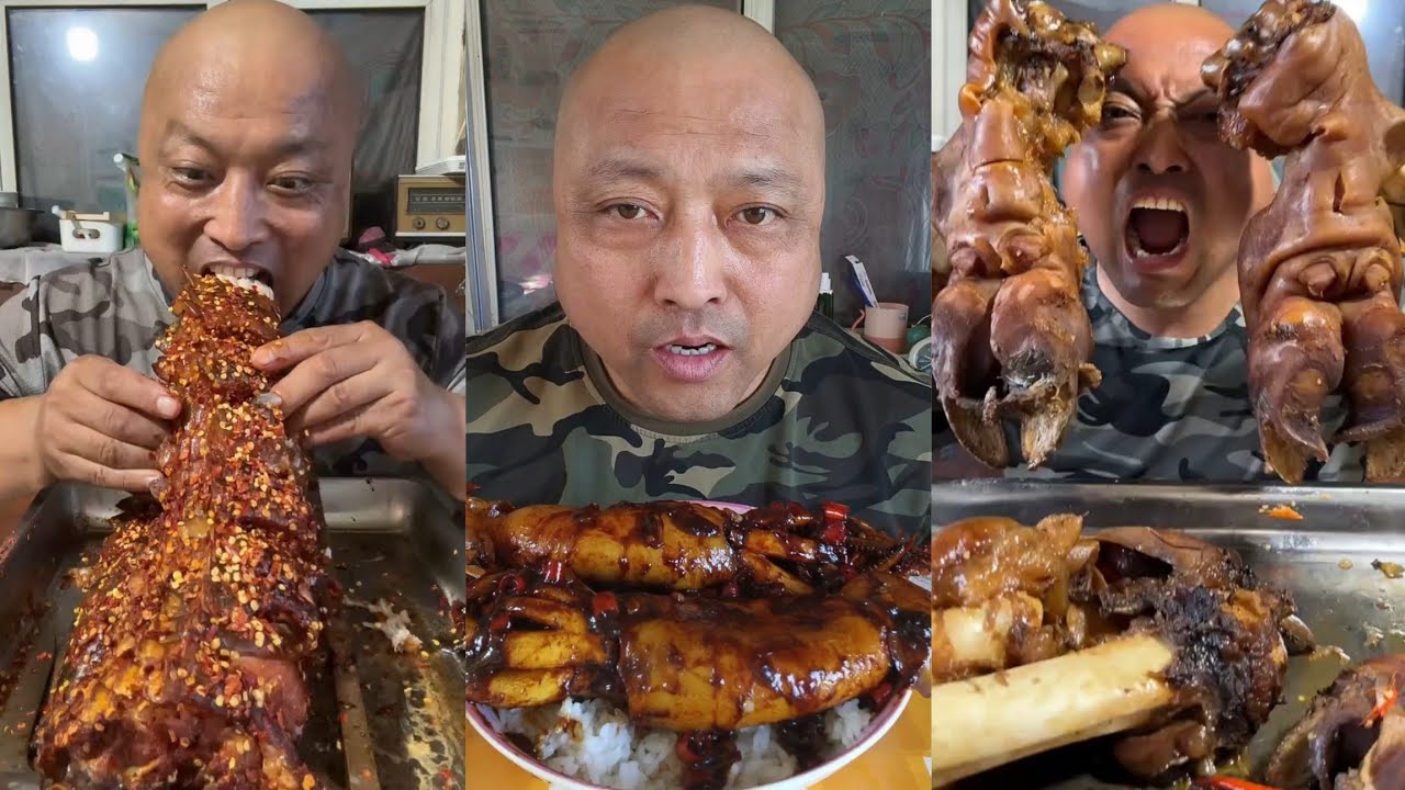YUMMY/Challenge Eating Pork 🤤 Meat 🥓 Noodle 🍜😋, Friend Fish 🍗 chicken #food #delicious #beef #pork 