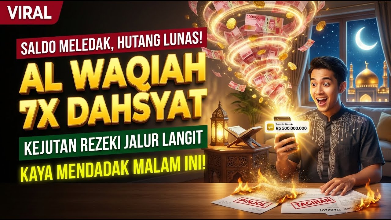 SANGAT SYAHDU! Murottal Tidur Al Waqiah 7x Penarik Rezeki Ramadhan