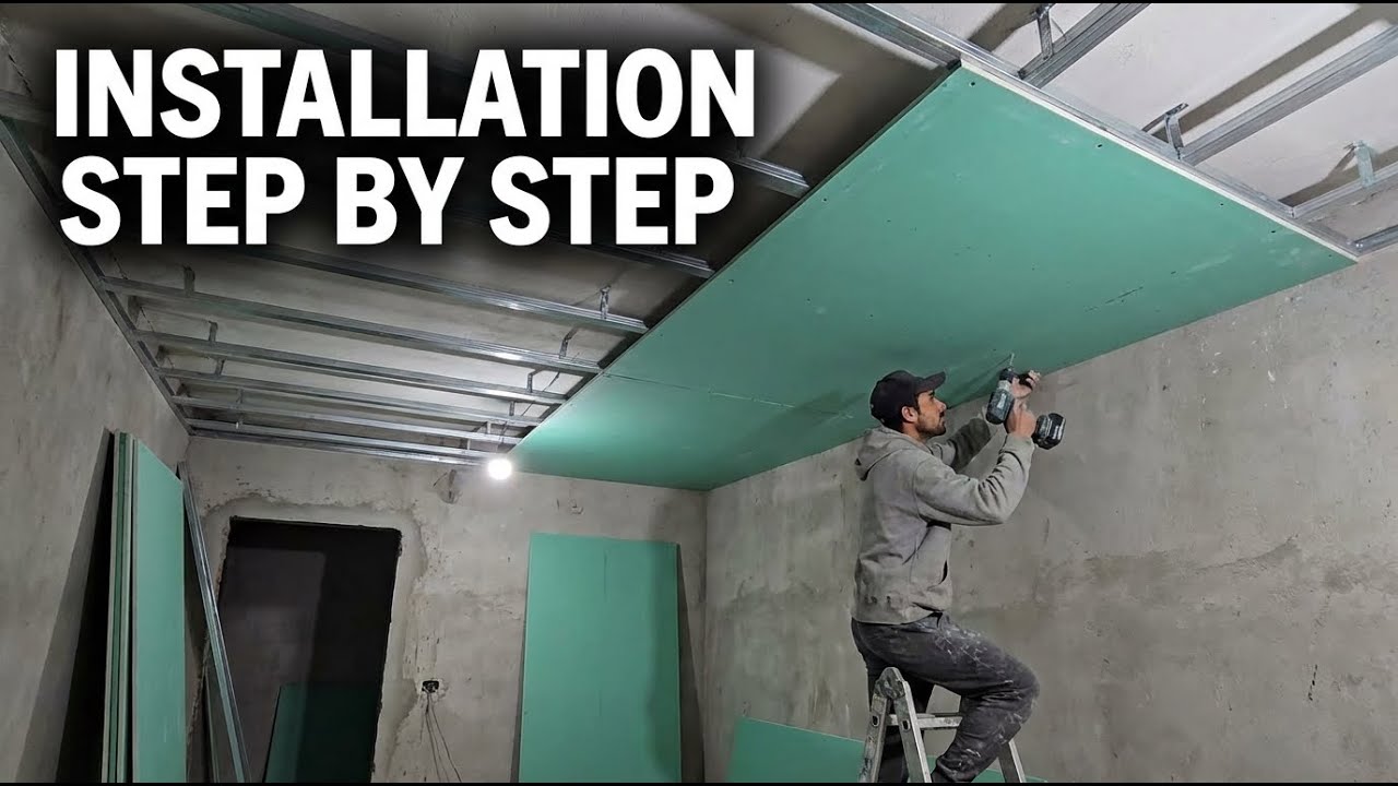 How to Install a Gypsum Board False Ceiling | Full Process