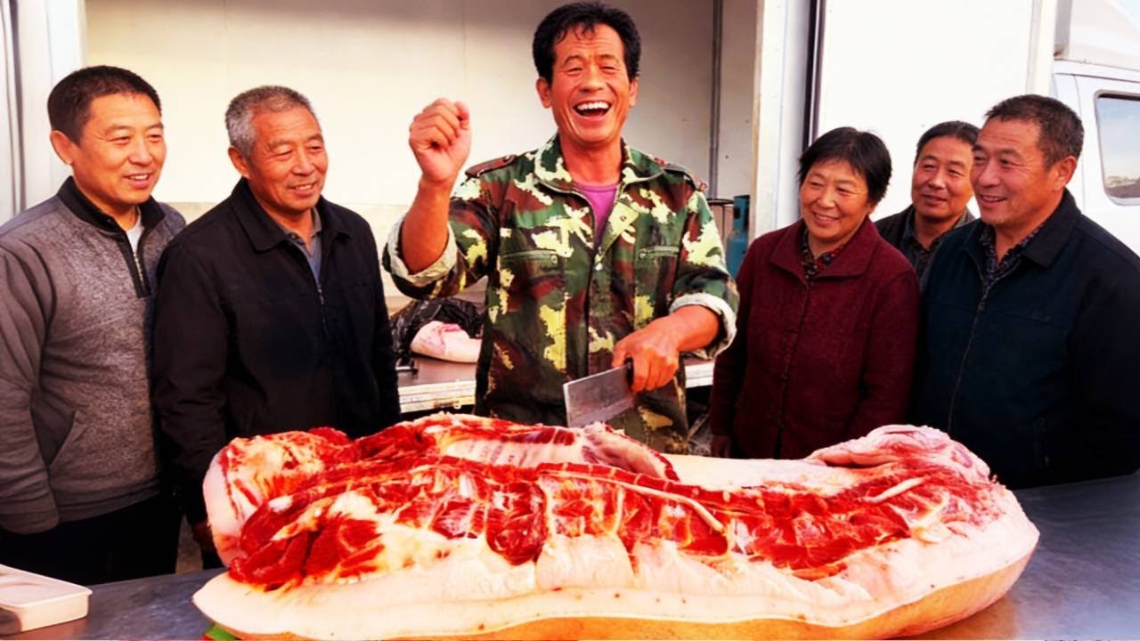 老孟厲害了，一下賣了1000多塊大肥肉，太震撼了，買這麼多咋吃！ 【立福128】