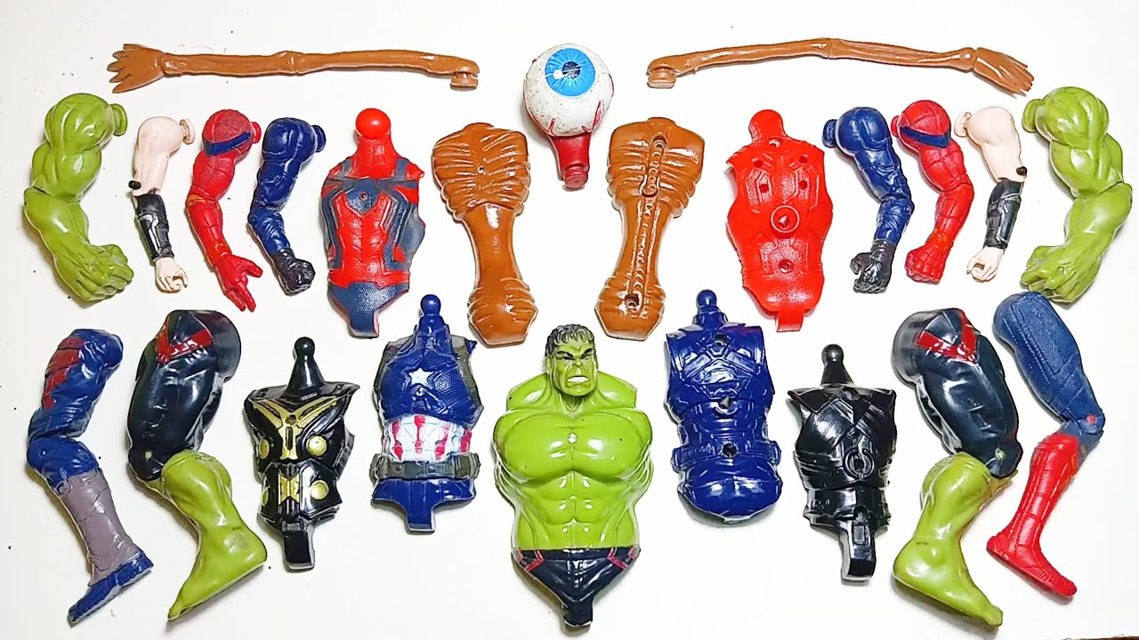 UNBOXING MAINAN AVENGERS, SPIDERMAN VS HULK SMASH VS CAPTAIN AMERICA VS THOR VS SIRENHEAD