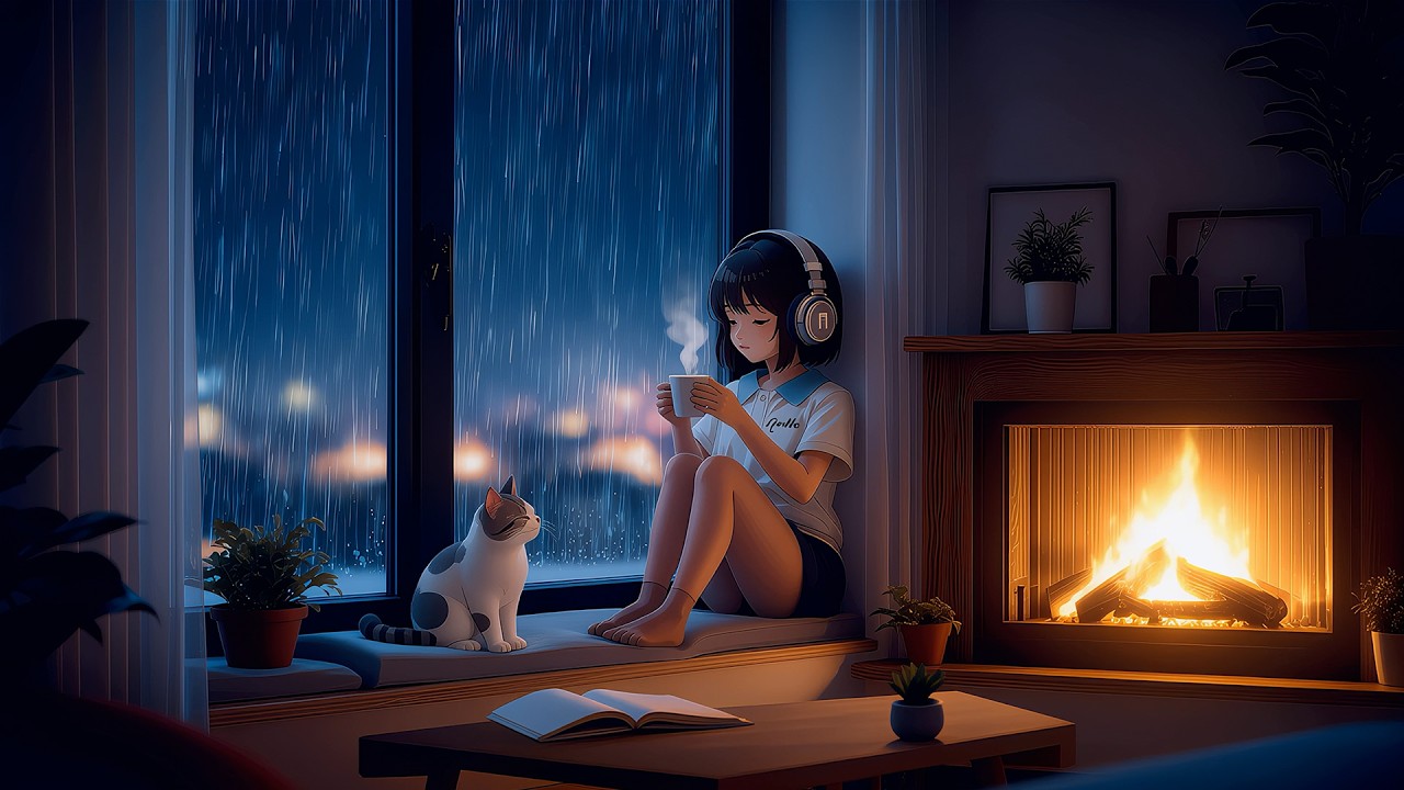 Cozy Home by the Window  |  ☕🐾 | Rainy Evening Lofi House