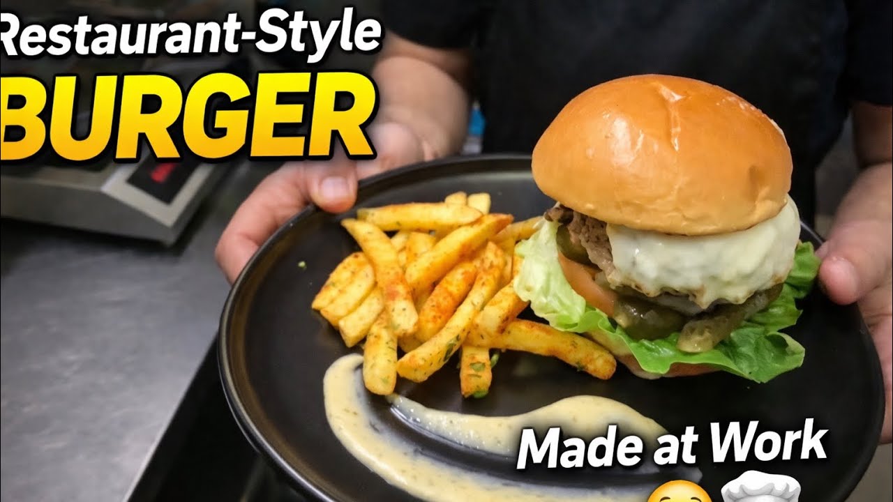 Restaurant-Style Beef Burger 🍔 | Juicy & Perfect at Work