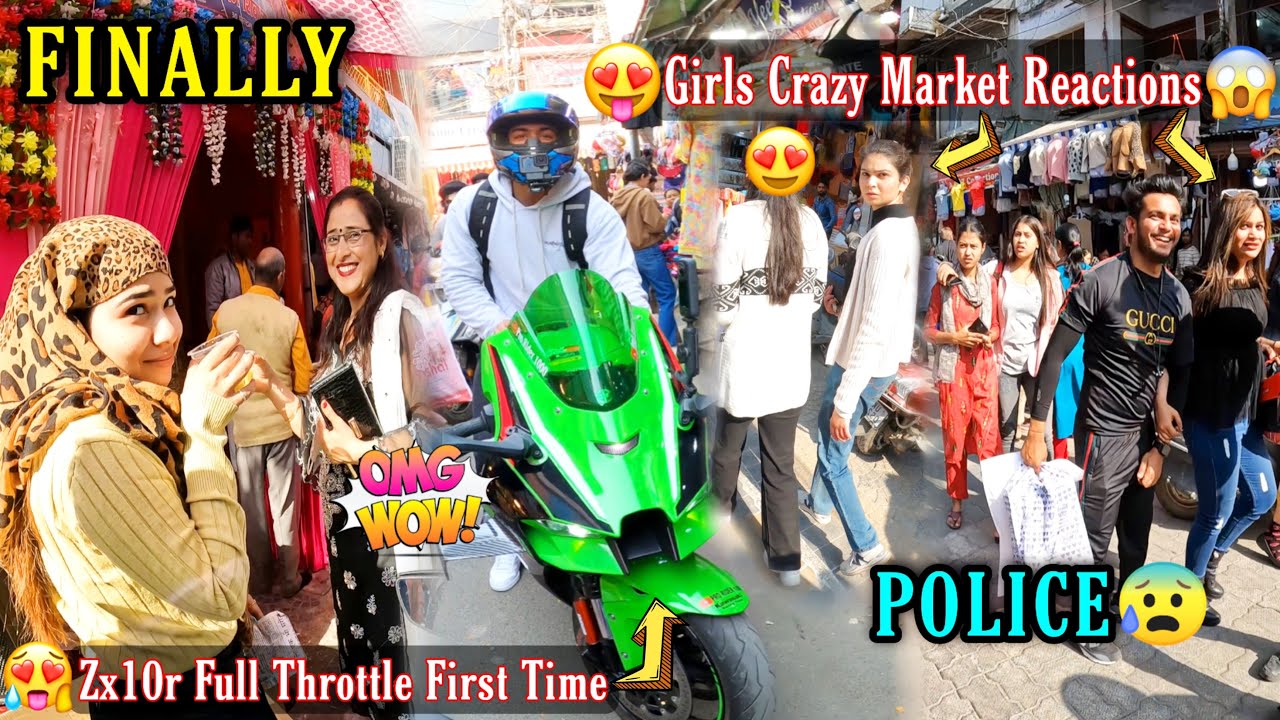 First Time Festival Reactions In My Zx10r & Girls Shocking Market Reactions On Superbikes😍 Police😱