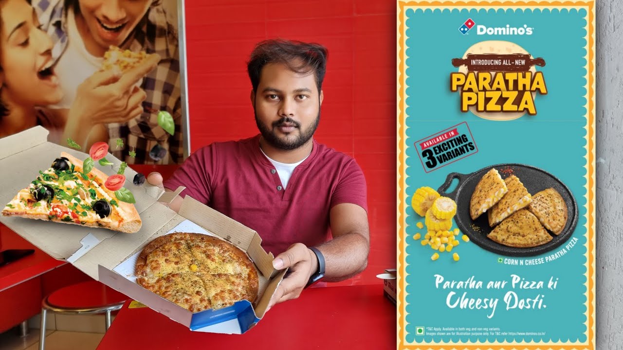 Domino's Paratha Pizza Corn n Cheese Paratha Pizza Paneer Paratha Pizza Chicken Keema Paratha Pizza🍕