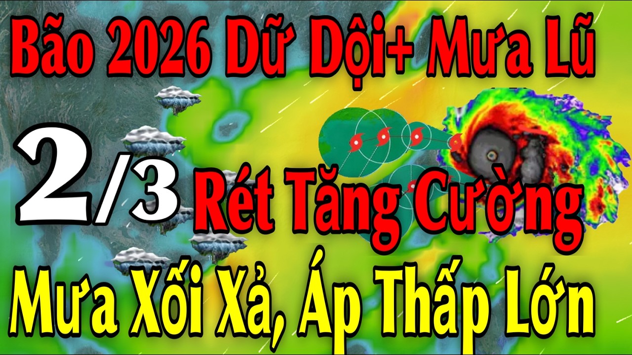 Bão 2026 Dữ Dội Mưa Lũ Rét Tăng Cường Áp Thấp Lớn | Dự báo thời tiết ngày 2/3 | thời tiết 15 ngày