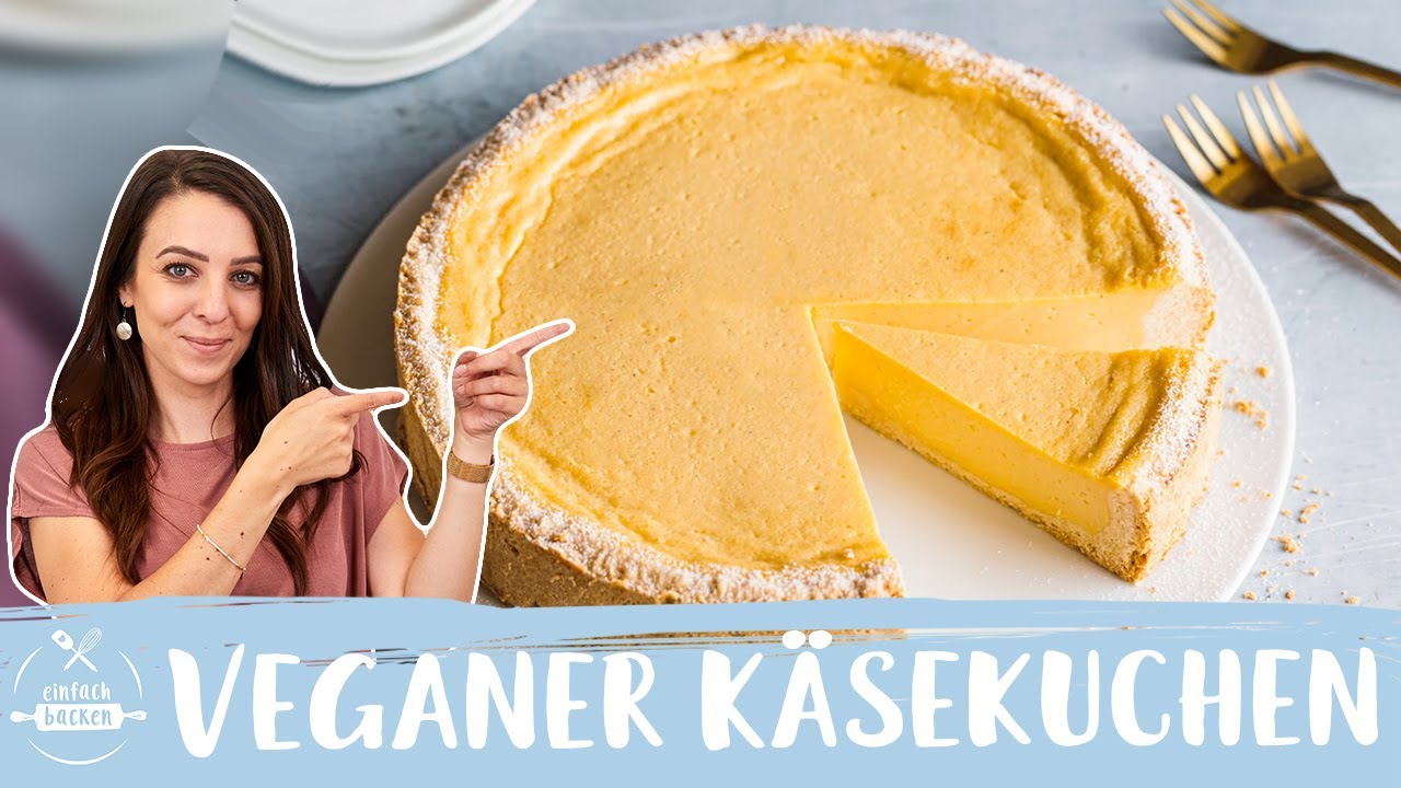 Veganer Käsekuchen | Veganer Cheesecake 🤩 ♥️ I Einfach Backen