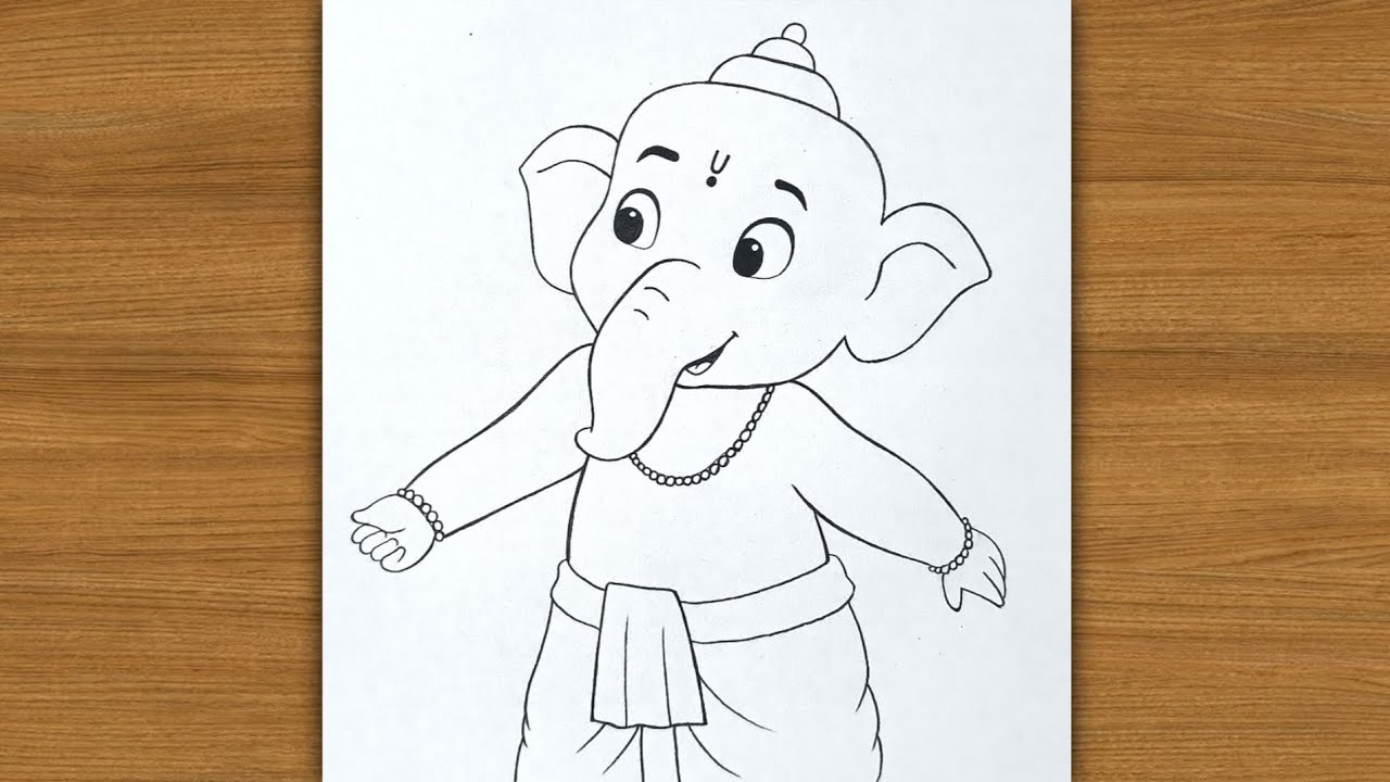 Ganpati bappa drawing step by step | how to draw ganpati bappa | easy drawing