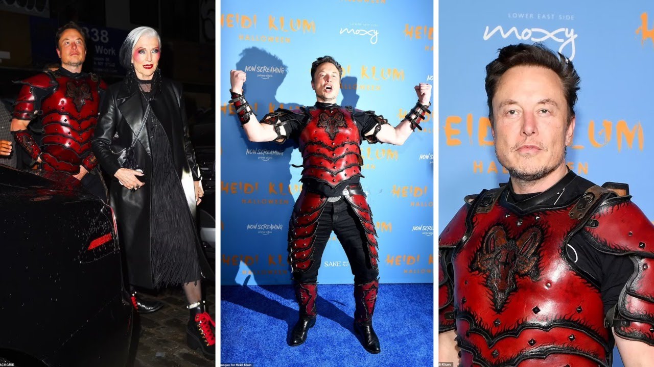 Elon Musk shows up in $7,500 'Devil's Champion' costume to Heidi Klum's Halloween bash