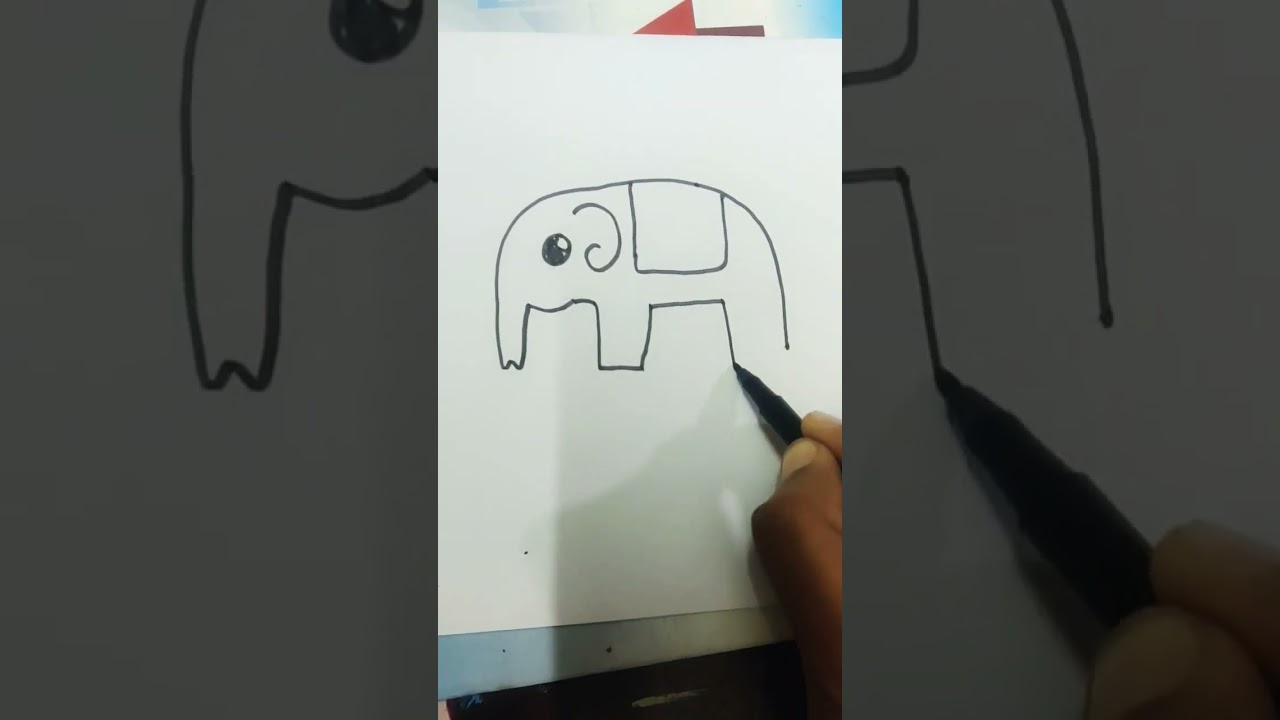 How to draw an Elephant with letter 