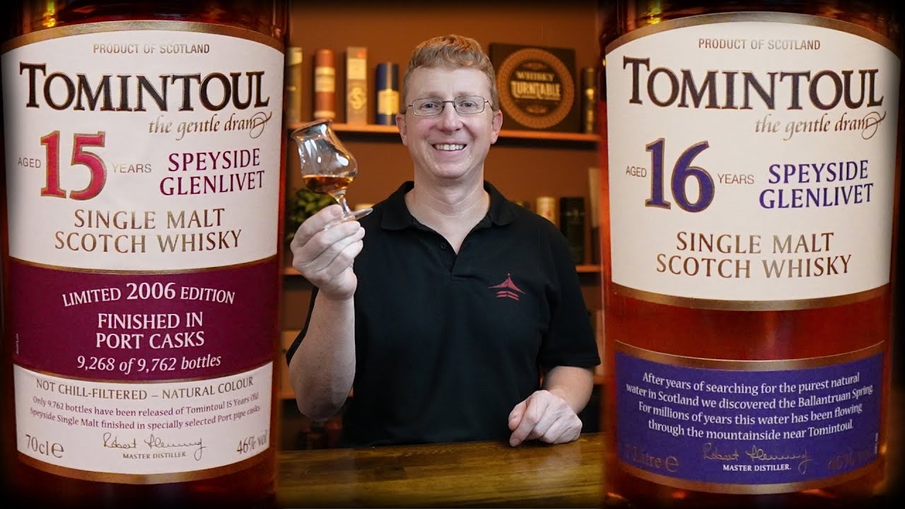 Tomintoul 15 Jahre Port Finish 46 % vs. 16 Jahre 40 % Vol.