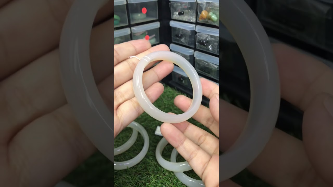 CODE: AB535 A/B/C/D/E Small Size White Agate Bangle