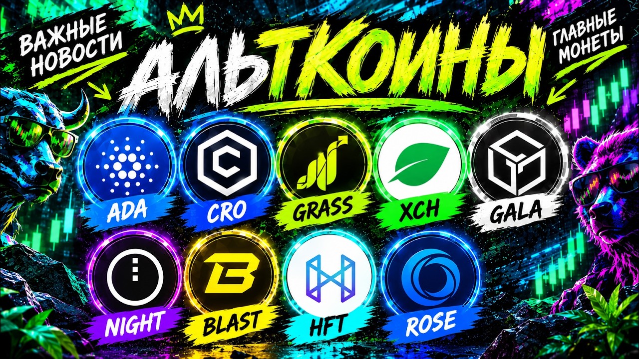 Альткоины на иксы! Разбор монет: ADA / CRO / GRASS / XCH / GALA  NIGHT / BLAST / HFT / ROSE / ADA
