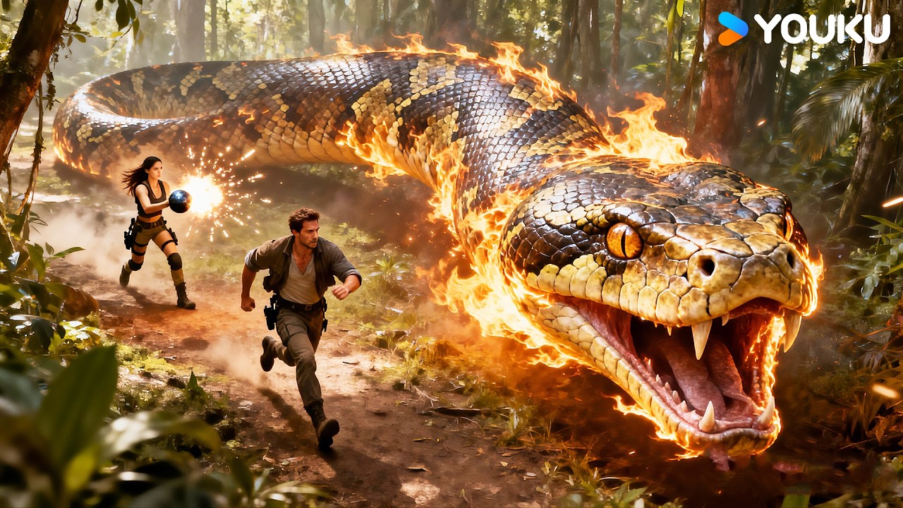 💣💥🐍The female mercenary hurled an explosive orb at a giant snake! | Snake | YOUKU MONSTER MOVIE
