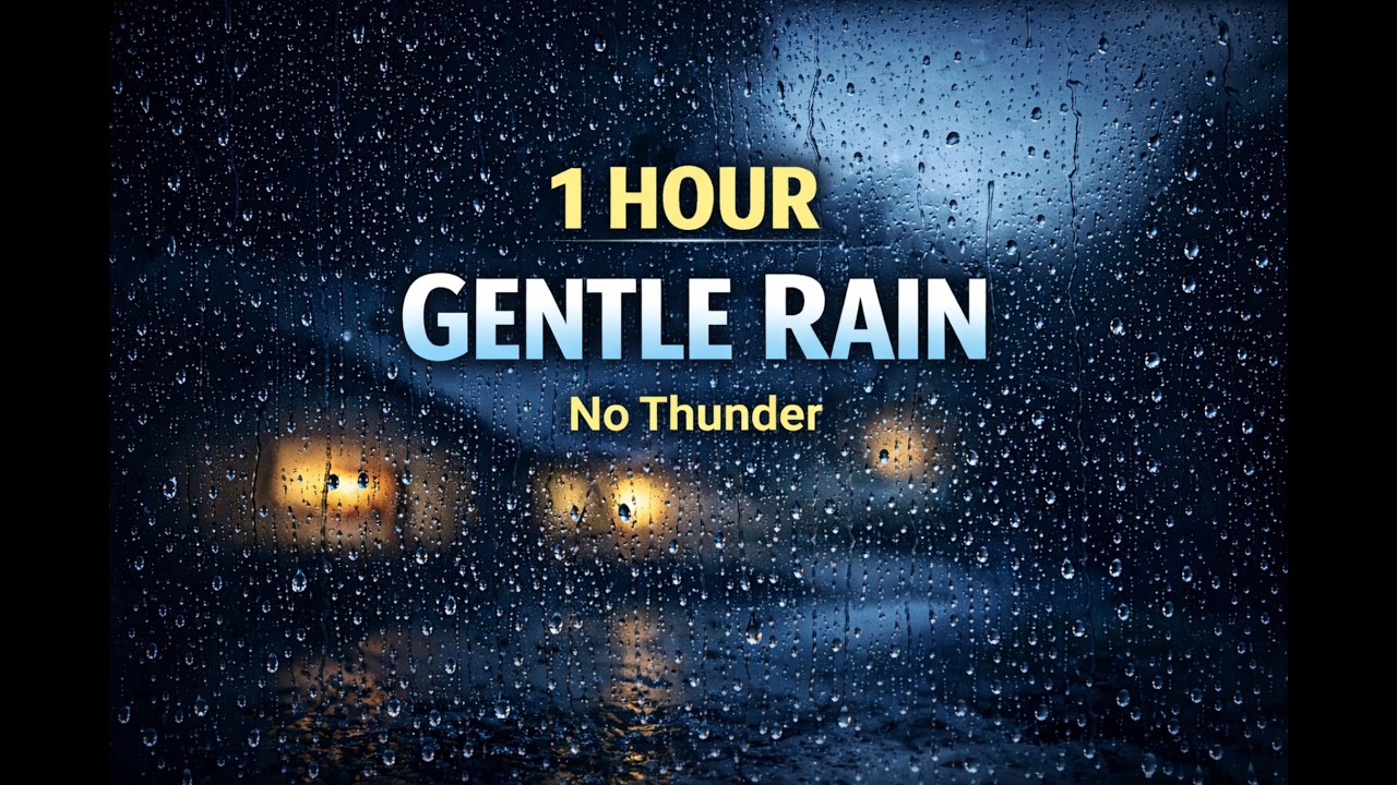 1 Hour Gentle Rain on Window – Relaxing Sleep Sounds (No Thunder)