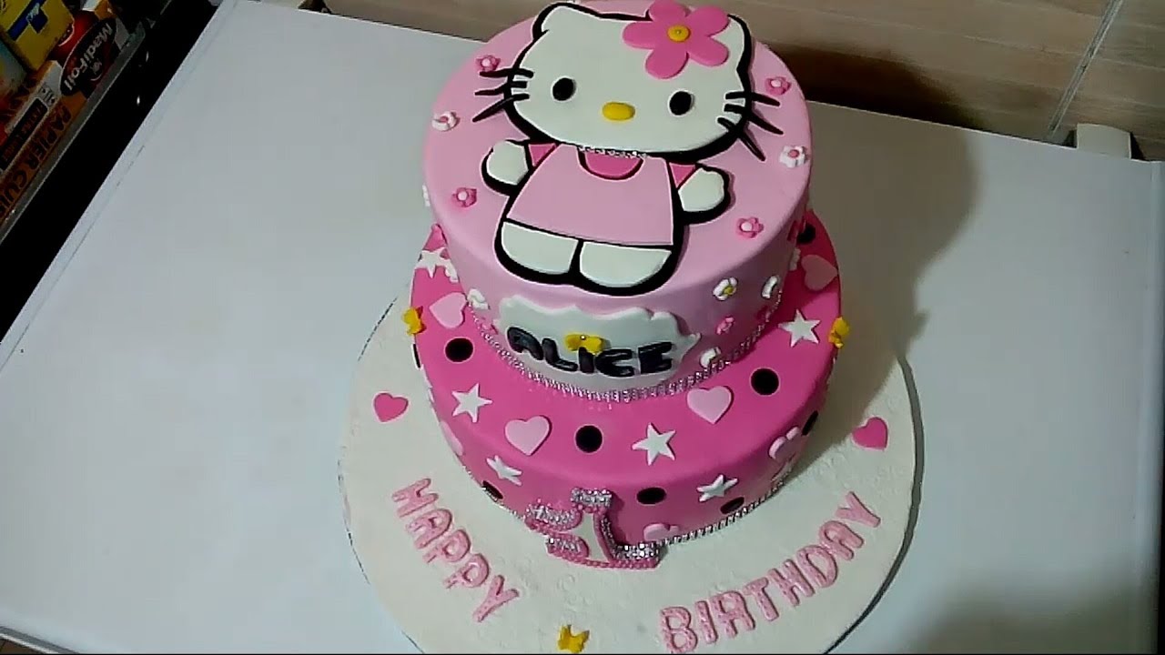 كيك ديزاين هيلو كيتي بكل التفاصيل/ cake design hello kitty de A à Z