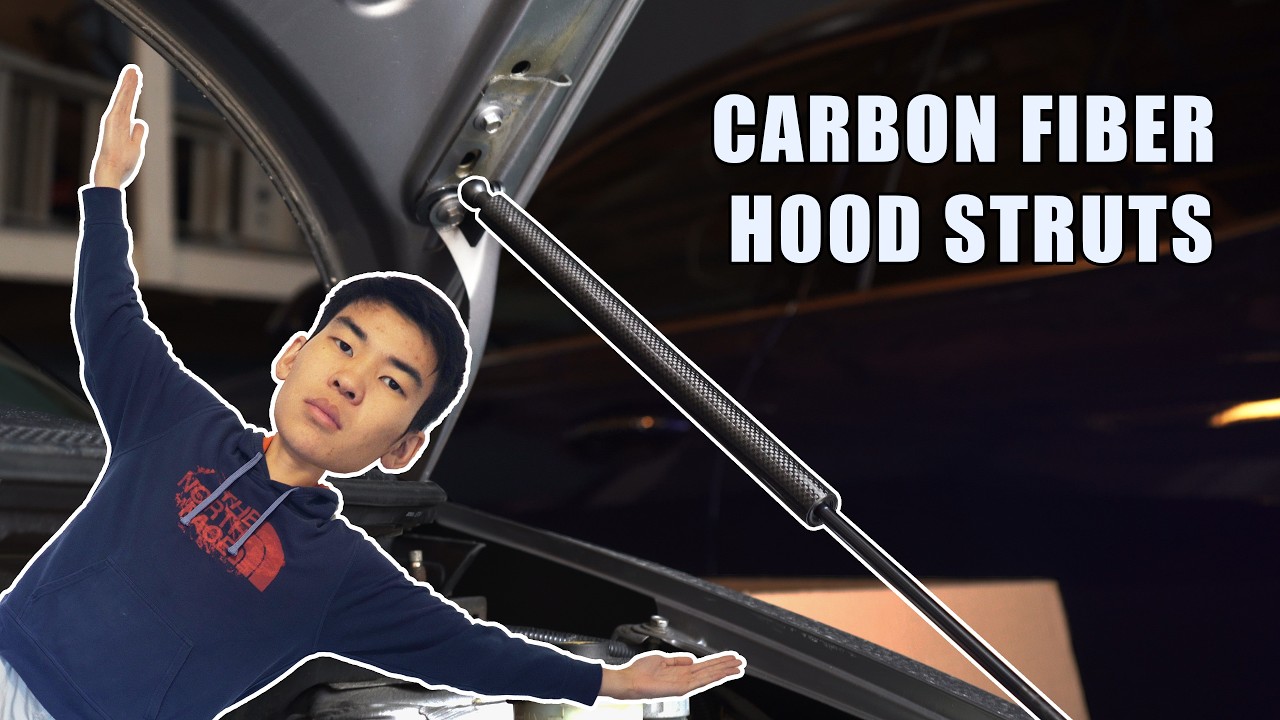 Installing CARBON FIBER hood struts on the CRZ (TSUBASA Strut Kit)