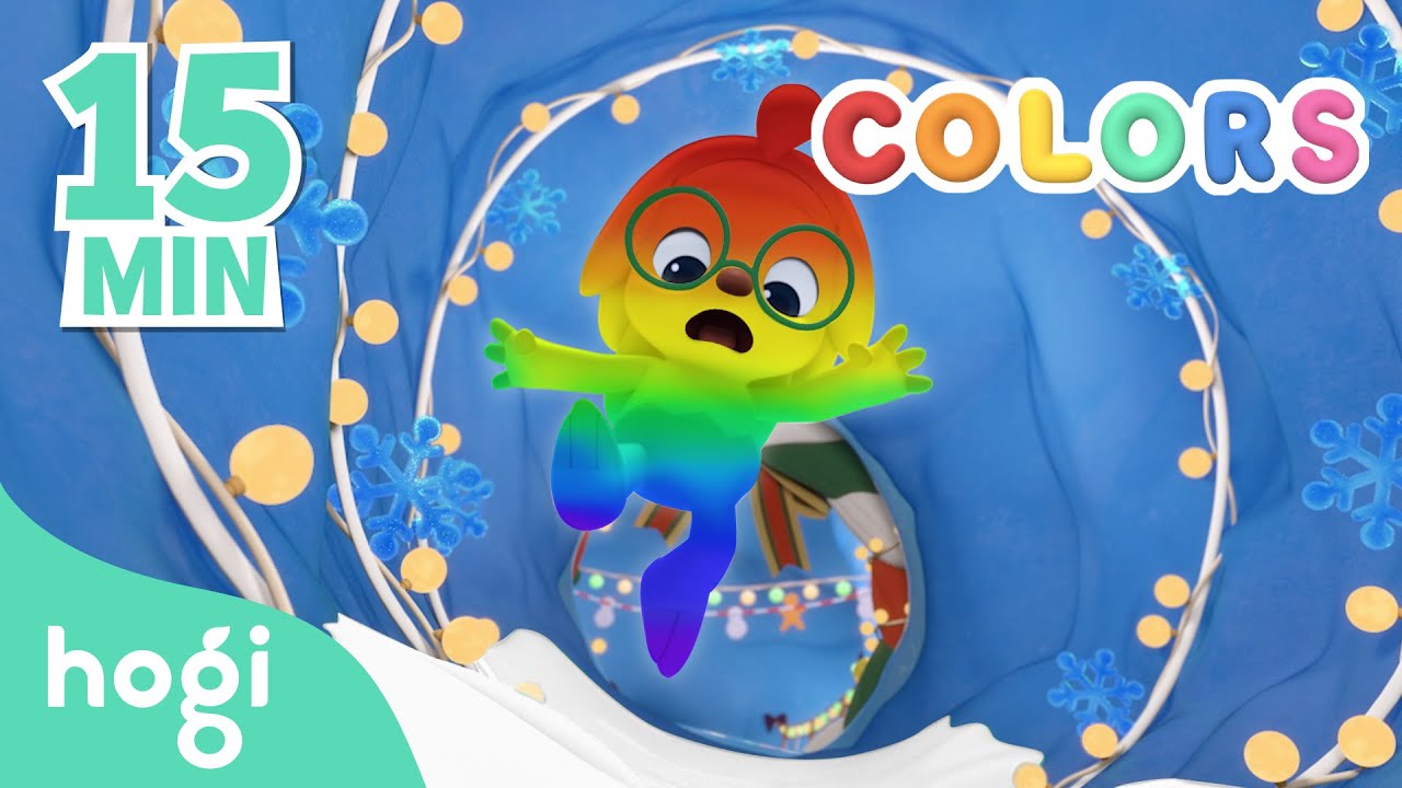 Learn Colors with 🎄Christmas Slide | 15min | Christmas Colors for Kids | Learn with Hogi