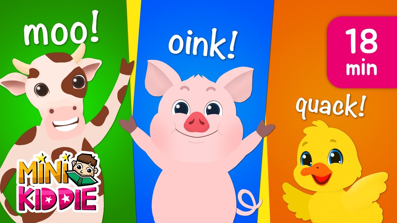 Sing Along with Farm Animals and More Kids Songs | Nursery Rhymes with Lyrics | Mini Kiddie