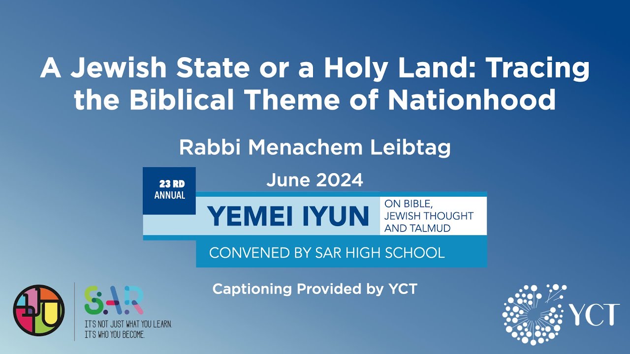 A Jewish State or a Holy Land: Tracing the Biblical Theme of Nationhood