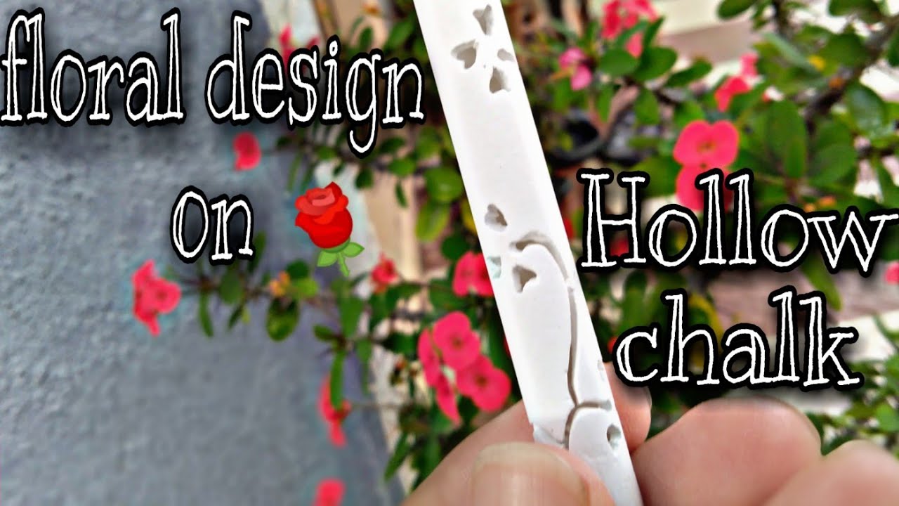 CHALK art||Floral design🥀 on CHALK||Hollow CHALK carving (vedio 2)