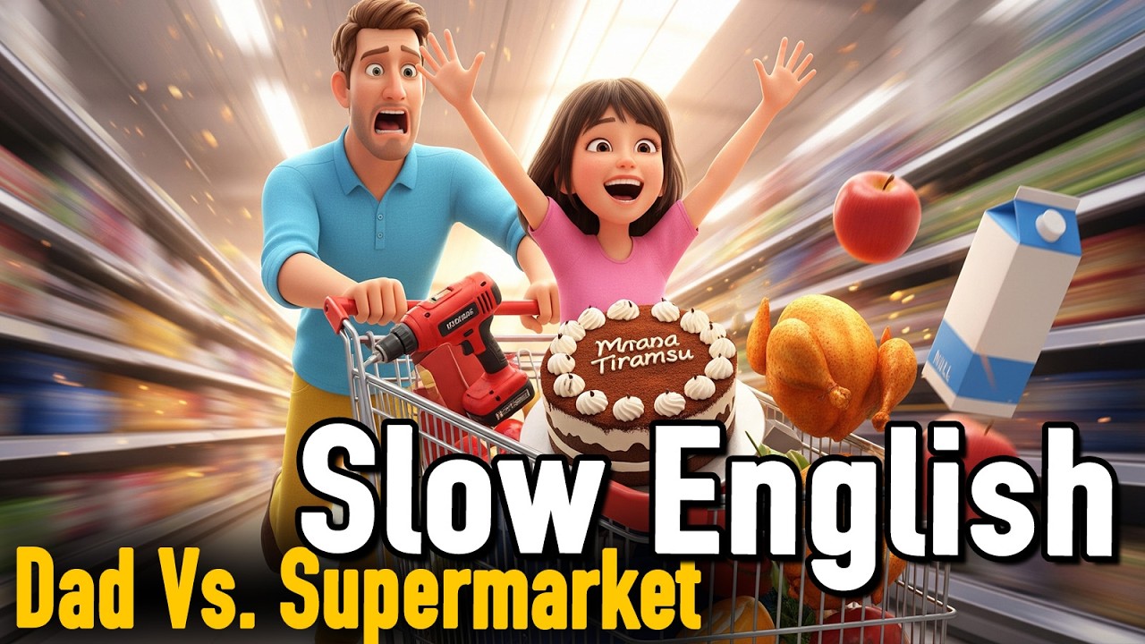 Michael & Emma’s Crazy Shopping Trip! 😱 | Supermarket Slow English | A1-A2 | Days of My Family
