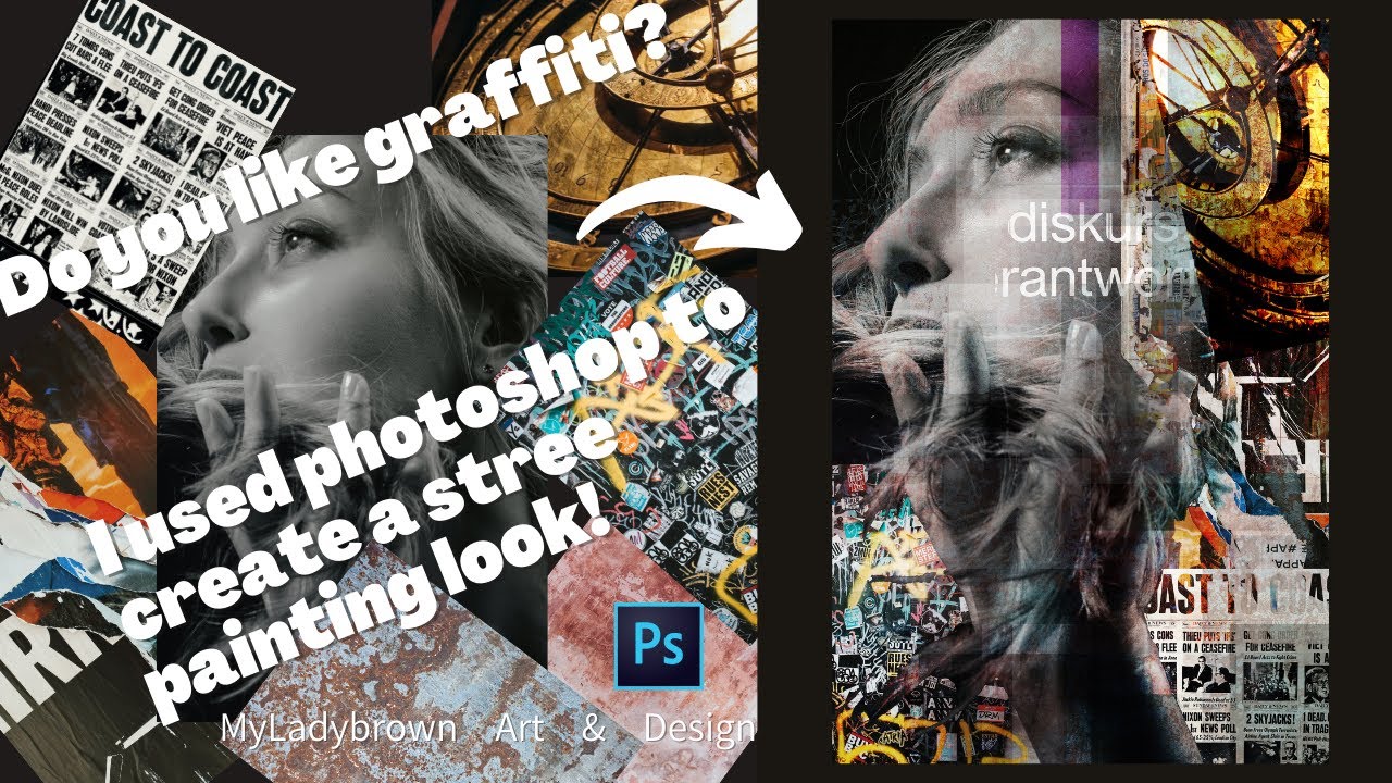 Do you like graffiti? I used photoshop to create a stree painting look! | MyLadybrown Art & Design