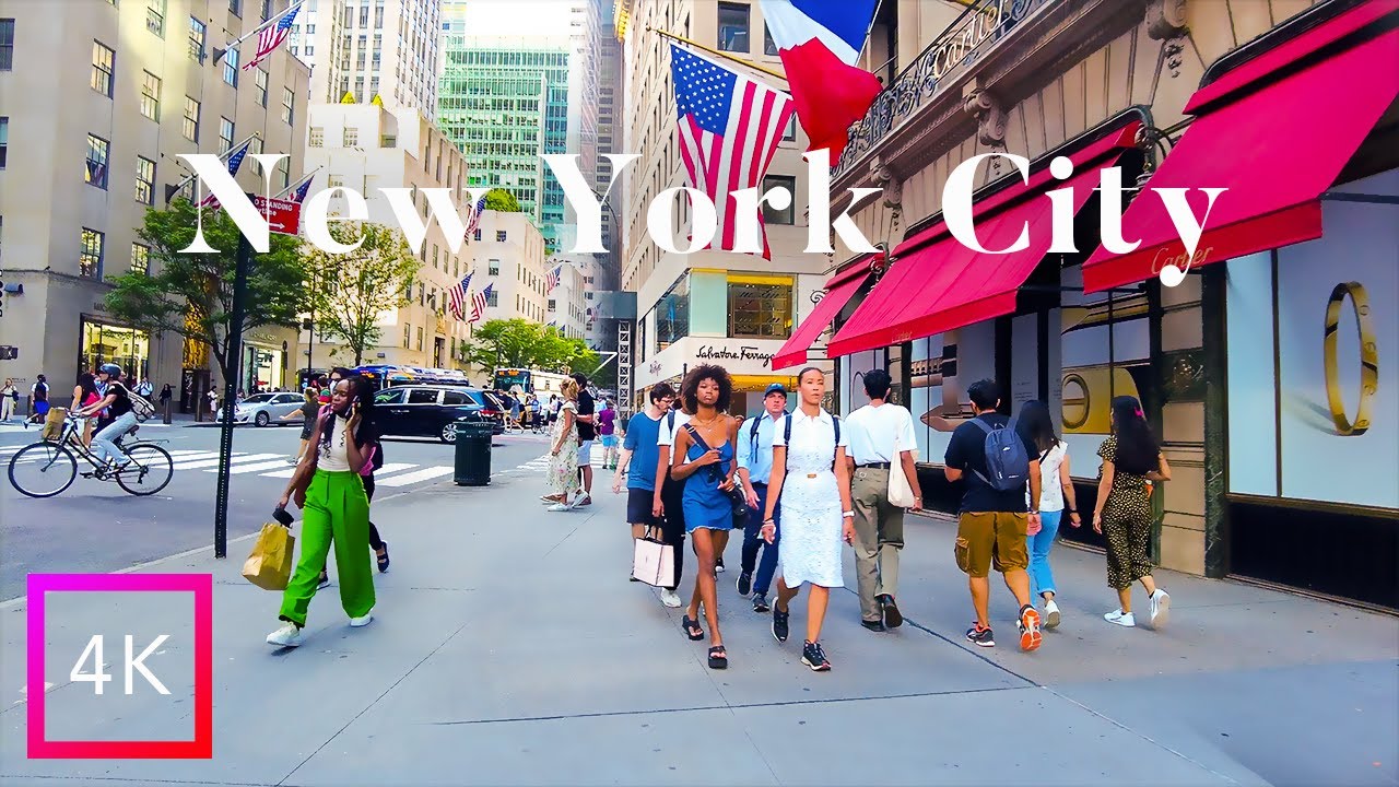 4K | New York City Walk | 5th Avenue | 40th -60th Street | Rockefeller Center | Walking in NYC 2022