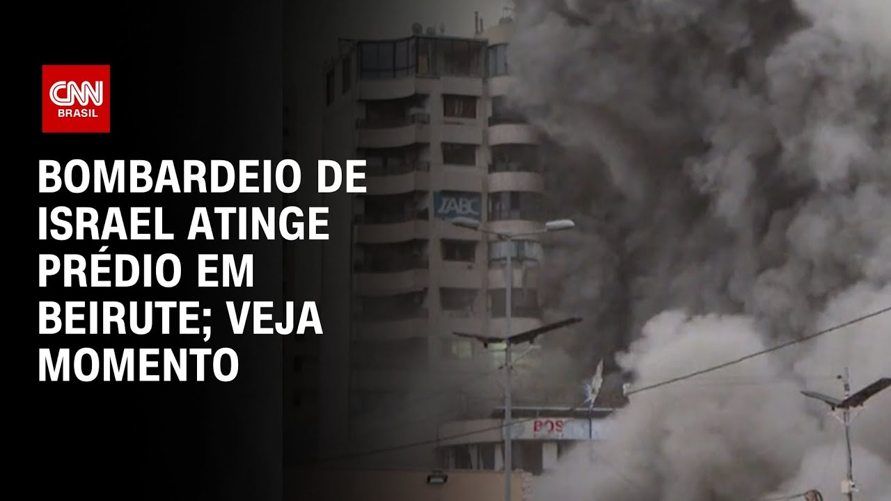 Bombardeio de Israel atinge pr&eacute;dio em Beirute; veja momento | CNN BRASIL