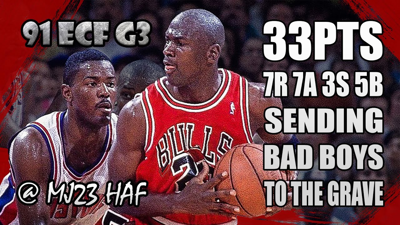 Michael Jordan Highlights vs Pistons (1991 ECF Game 3) - 33pts, ENDING the BAD BOYS!