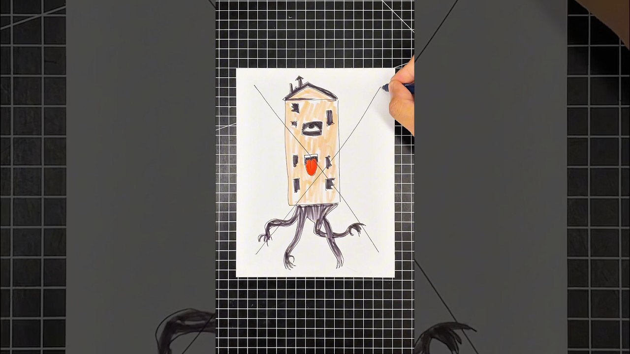 Drawing House Walker Doctor Nowhere 😨 #doctornowhere #housewalker #horror #creepy #drawing