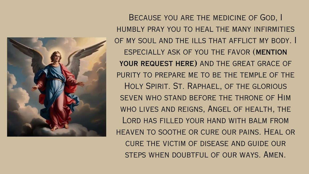 Prayer of Healing to St. Raphael the Archangel: Healing, Guidance, and Purity Through Heavenly Aid