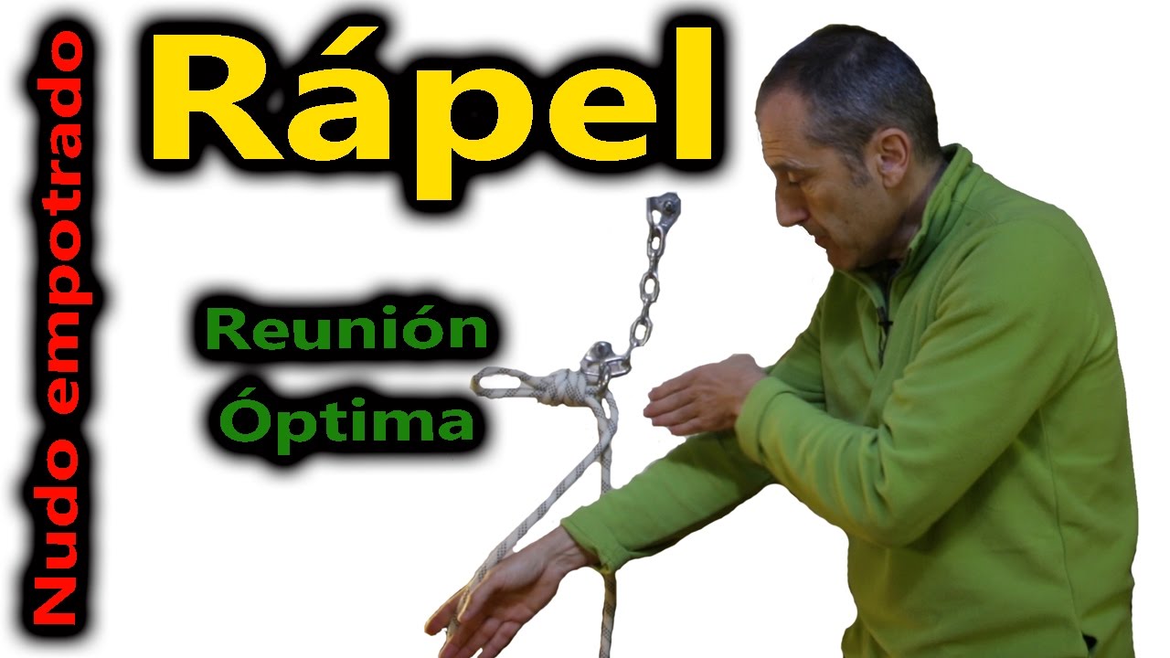 Rápel nudo empotrado, reunión óptima en barranco.